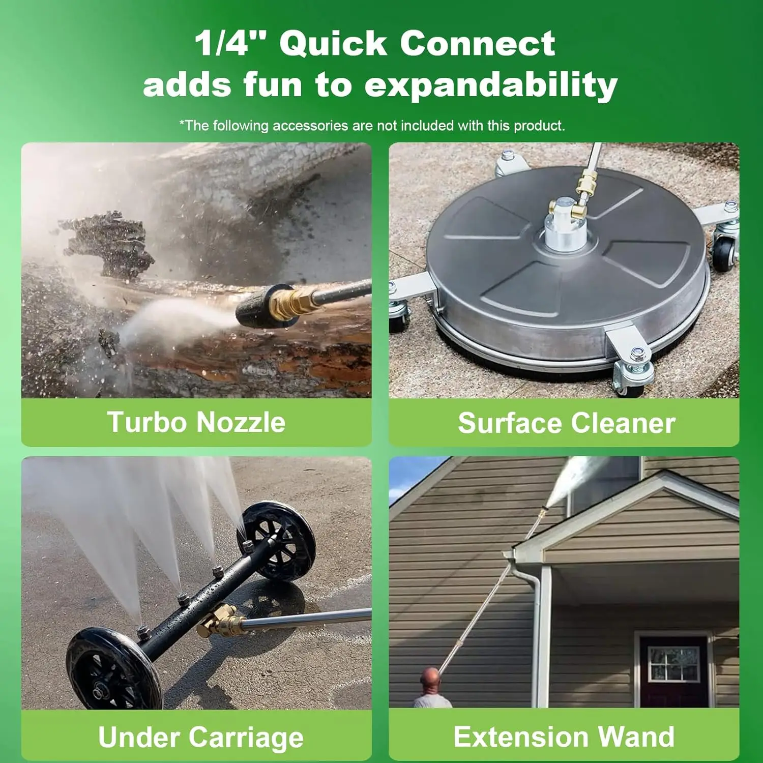 غسالة الضغط العالي 5000 رطل لكل بوصة مربعة مع خرطوم 33 قدم، مدفع رغوة، 4 فوهات لتنظيف المنزل والسيارة #6