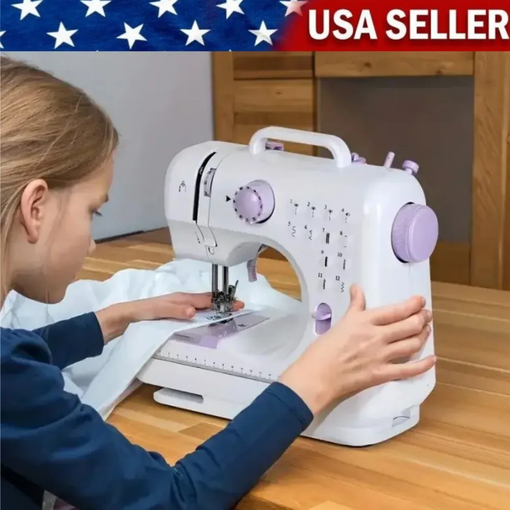 Electric Sewing Machine Crafting Mending Machine 12 Built-In Stitches Portable