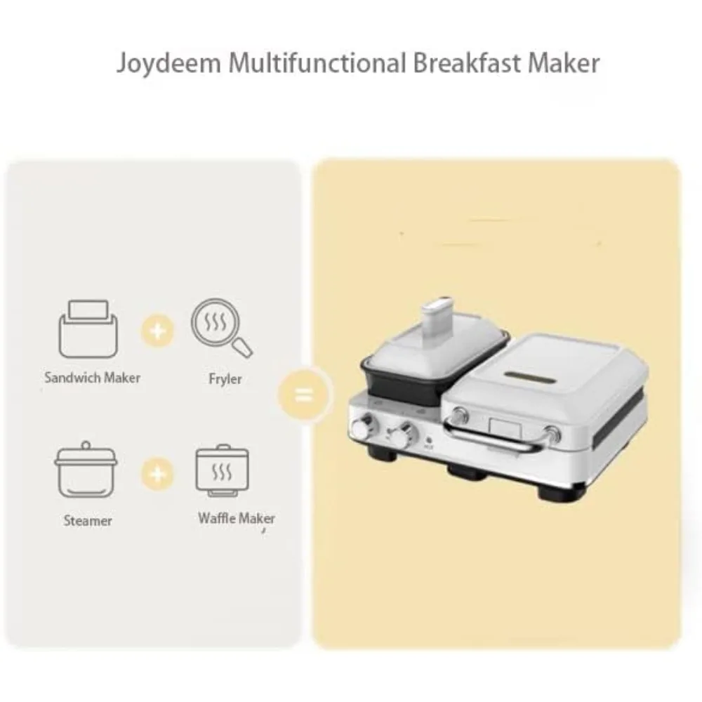 4-in-1 Breakfast Station, Multifunctional Breakfast Maker, Sandwich Maker with Egg Boiler, Panini Press Grill