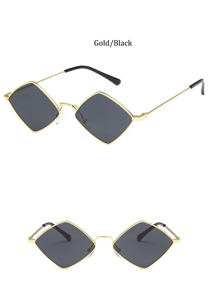 Polygon Kleine Quadrat Sonnenbrille Für Frauen Vintage Trendy Metall Marke Goggle Sonnenbrille Damen – Detail 6