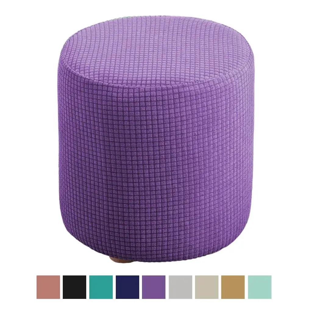 Ottoman Slipcover Stretch Feature Textured Machine Washable Jacquard Fabric