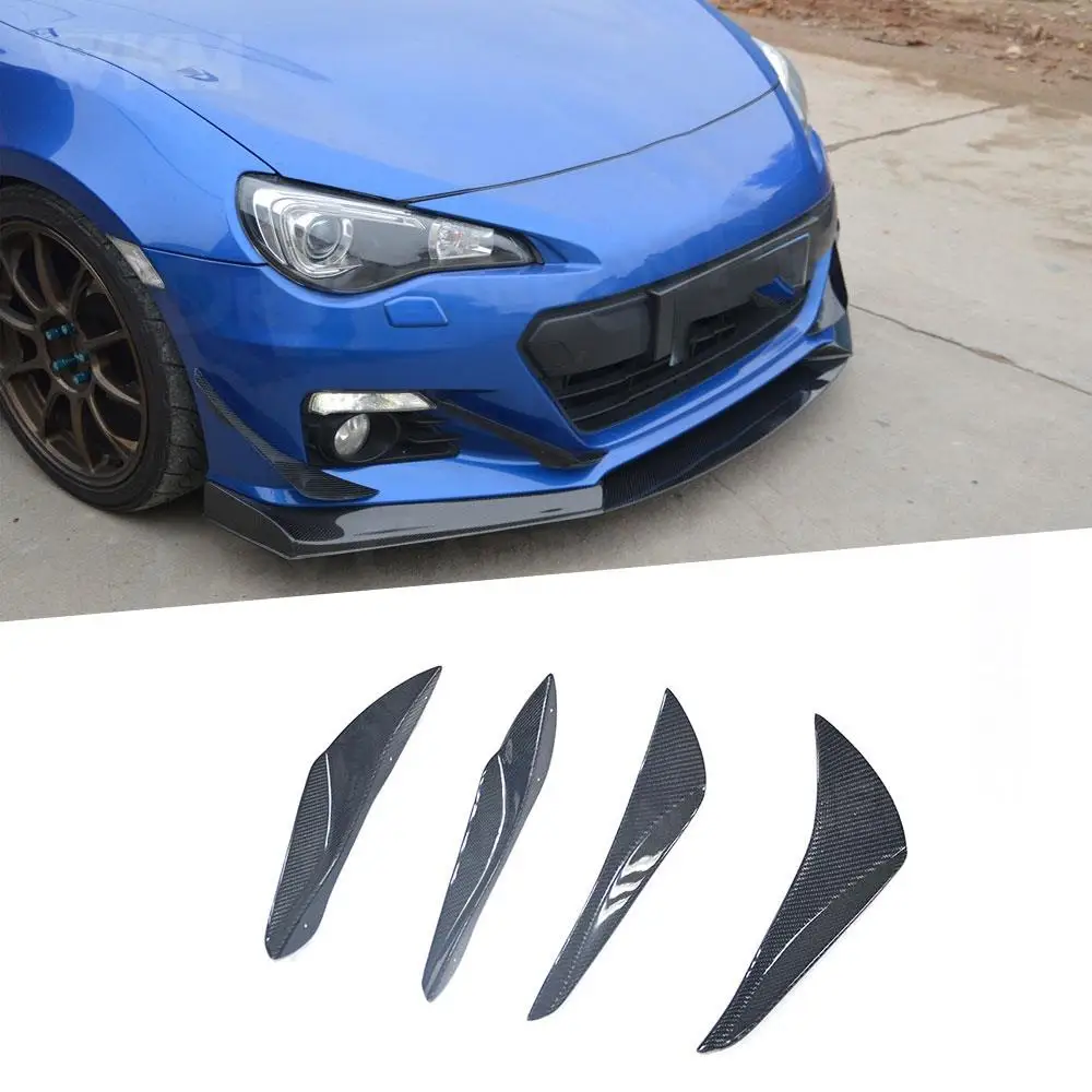 

4Pcs Carbon Fiber Car Front Bumper Splitters Canards Air Knife Surrounded for Toyota GT86 for Subaru BRZ 2014-2016 J Style FRP