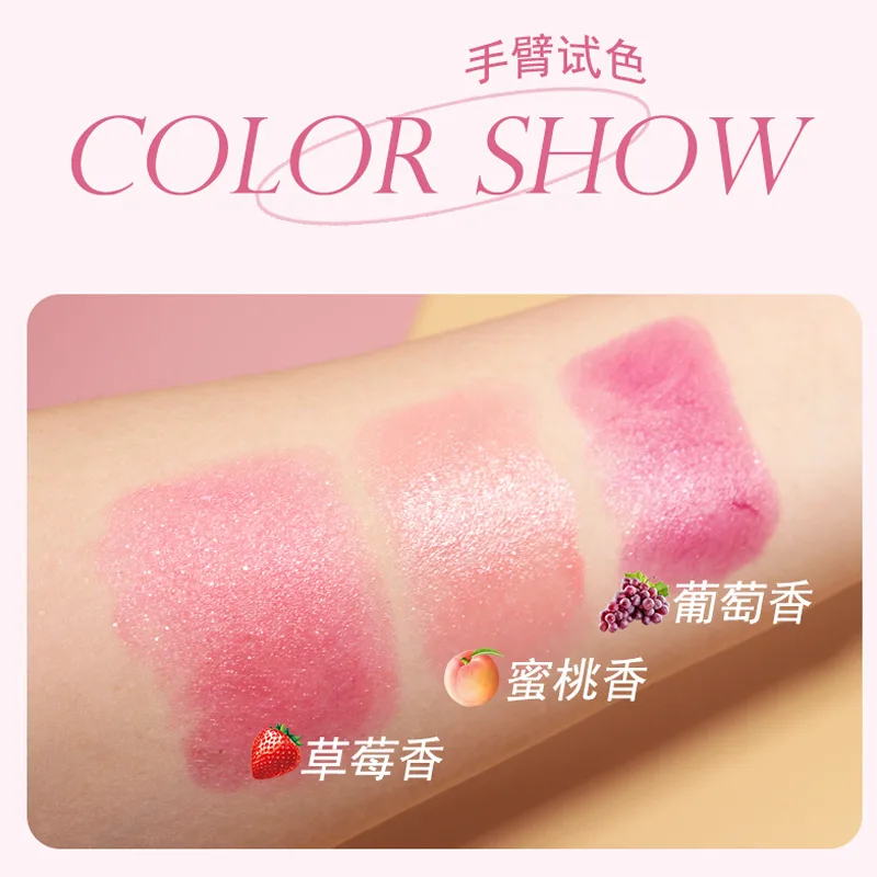 Glitter idrata il cambio della temperatura Mini rossetto non facile da attaccare Tazza Sapore di frutta Balsamo per labbra perlescente Cosmetico