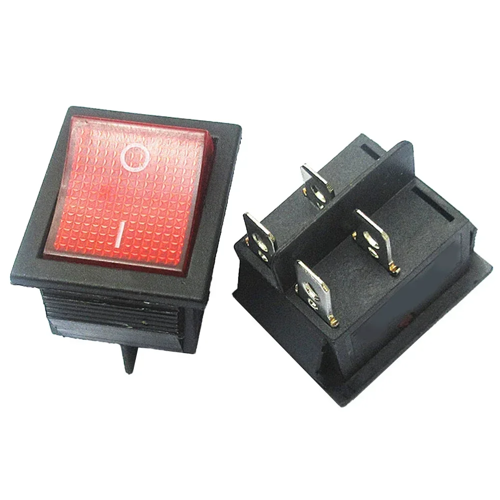 KCD4 Boat Shaped Switch High-Power Power Button  4-Pin Red Light 31 * 25MM16A Electric Equipment Accessories