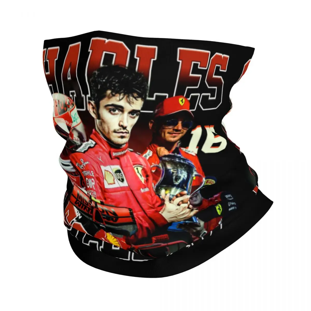 Charles Leclerc Accessories Bandana Neck Cover F1 Racing Driver Wrap Scarf Outdoor Motorcycle Sports Balaclavas Breathable