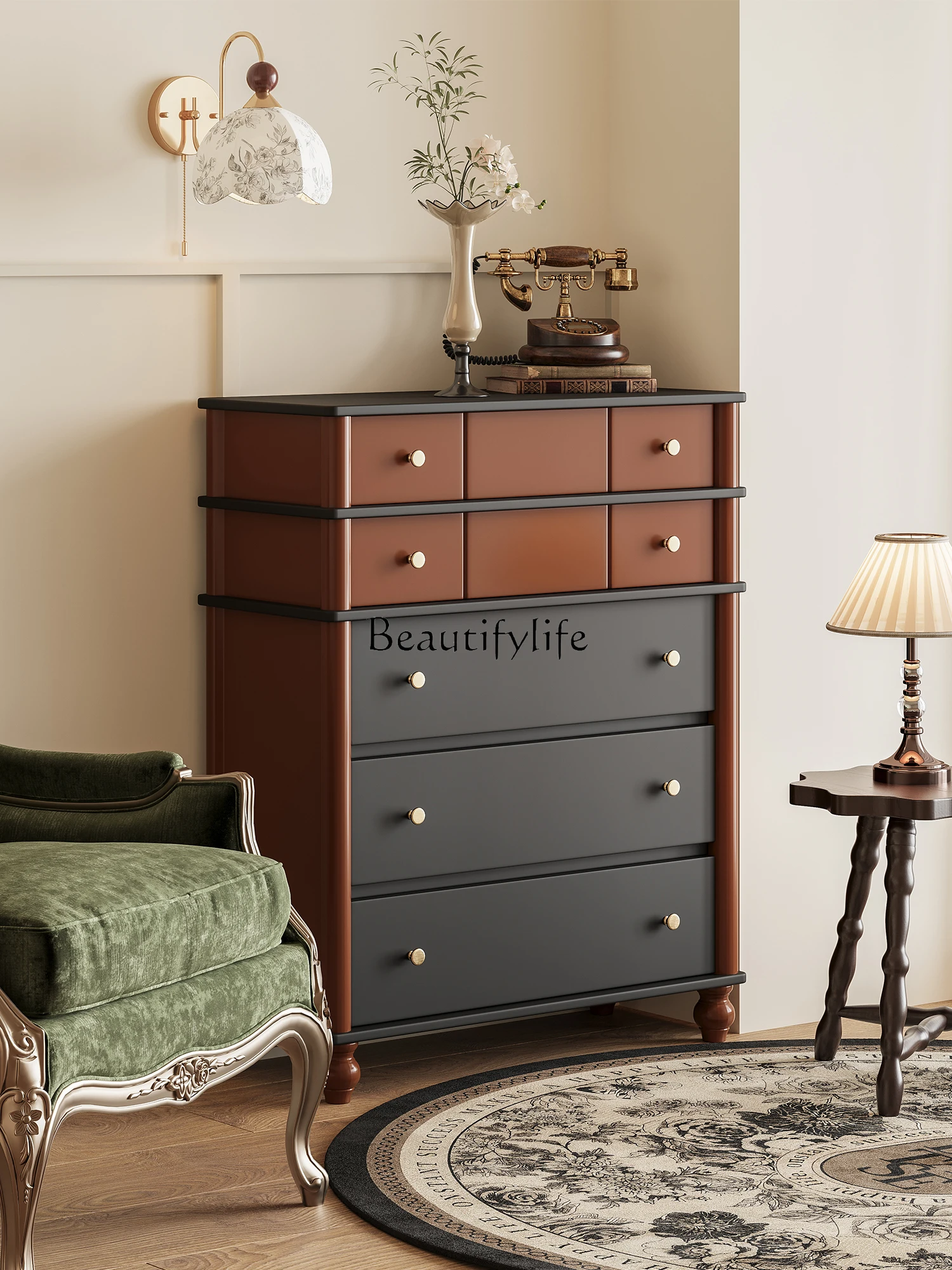 

Medieval retro American style home locker storage cabinet