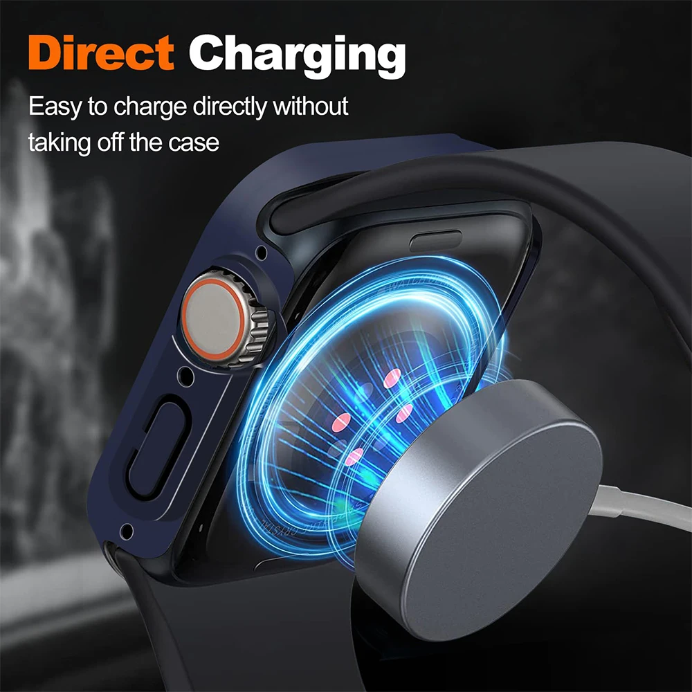 Cover For Apple Watch Ultra Case 49mm Accessories PC Shockproof Bumper+Tempered Glass Screen Protector iwatch Series Ultra 2