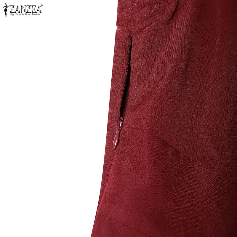 ZANZEA Elegantes ärmelloses Partykleid mit V-Ausschnitt für Damen, Sommer-Patchwork-Sommerkleid, stilvolles, tailliertes A-Linien-Kleid, Urlaubs-Midi-Robe – Detail 17