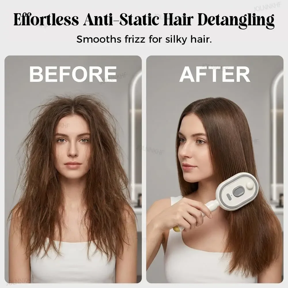 Rechargeable Hairs Massage Brush 3-in-1 Electric Spray Air Cushion Massage Comb for Frizzy Hair Scalp Care Relieve Hair Tangles