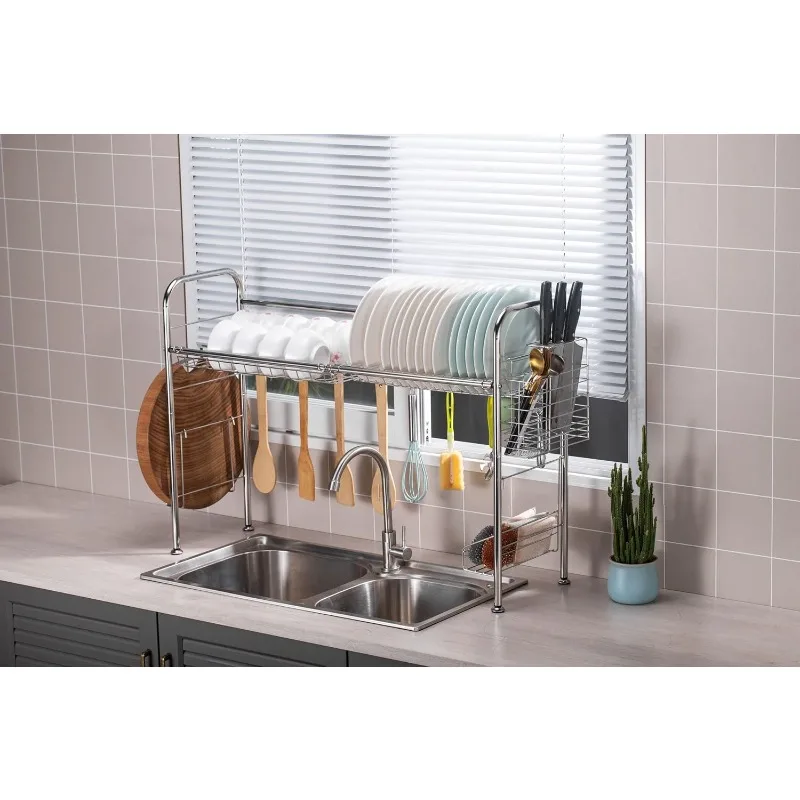 

Professional Over The Sink Dish Rack - Fully Customizable - Multipurpose - Large Capacity (Stainless Steel)