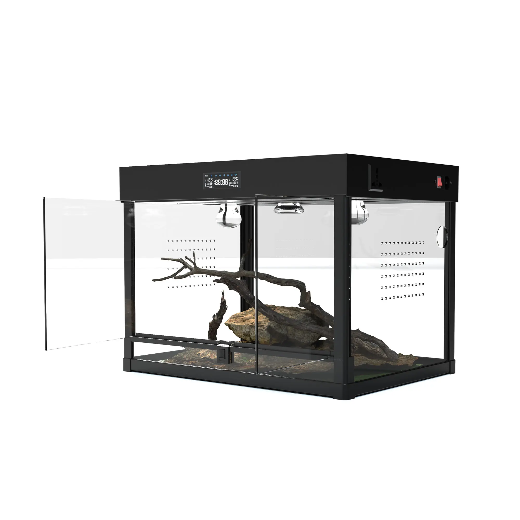 luxury customized pvc smart reptiles enclosures lizards reptile breeding cage with automatic humidity temperature sensors