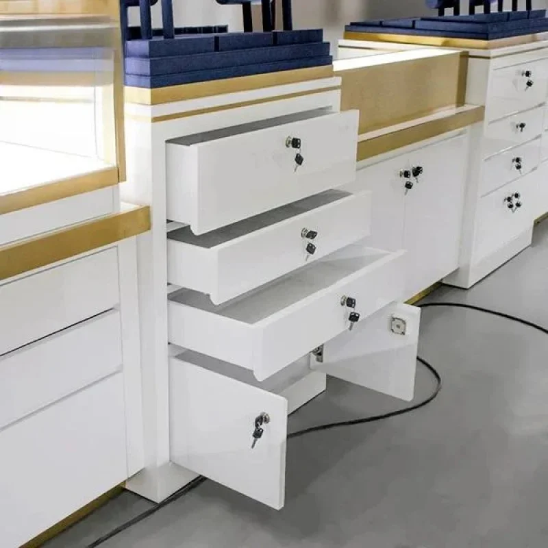 custom.High-End Custom LED-Lit Wood Metal Boutique Display Retail Store Mall Direct Factory Showcase Jewelry Storeowners