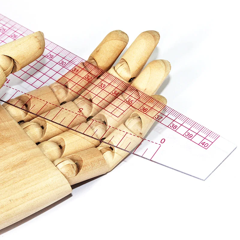 منحنى 58 سم ومسطرة تصنيف مستقيمة متعددة الوظائف 40 سم، مقياس مدمج لفتحة الذراع وتصميم خط العنق والخياطة #6