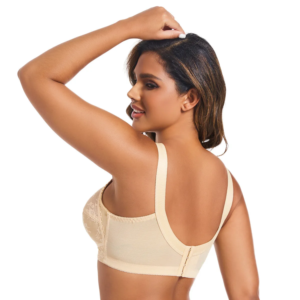 Bras for Women No Sponge Wireless Transparent  Sexy Lace Thin  Hollow Out Lace Gathering Thin  Plus Size Female Underwear image 2