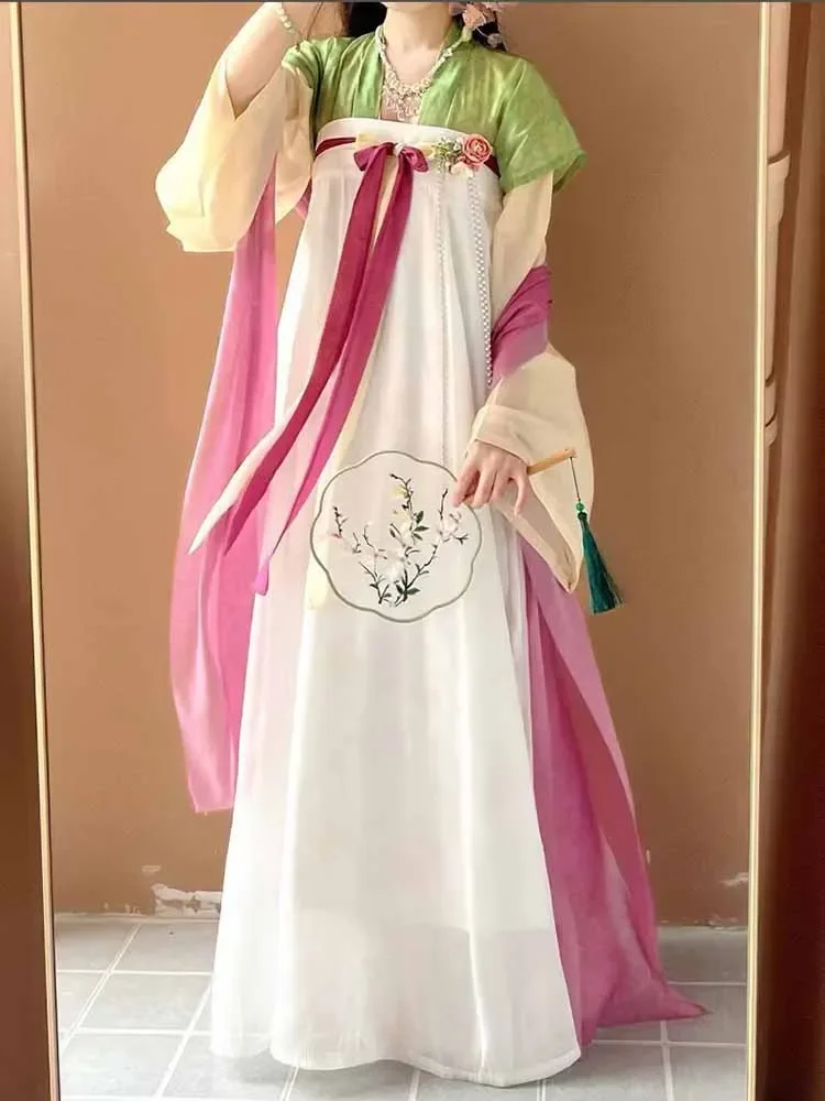 2025 Lente Hanfu Jurk Vrouwen Oude Chinese Hanfu Sets Vrouwelijke Fee Cosplay Kostuum Tang-dynastie Hanfu Voor Vrouwen Hot Koop