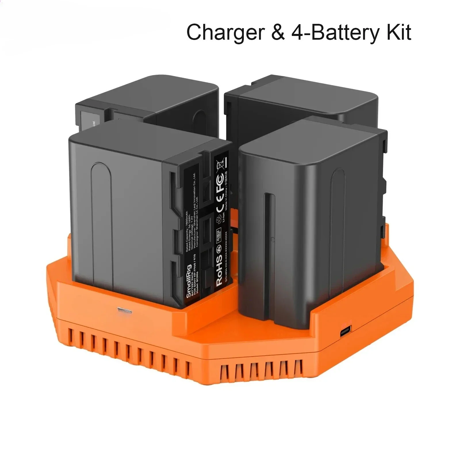 

SmallRig NP-F970 4-Channel Camera Battery Charger with 4 Battery Kit 7800mAh 7.2V 56.16Wh