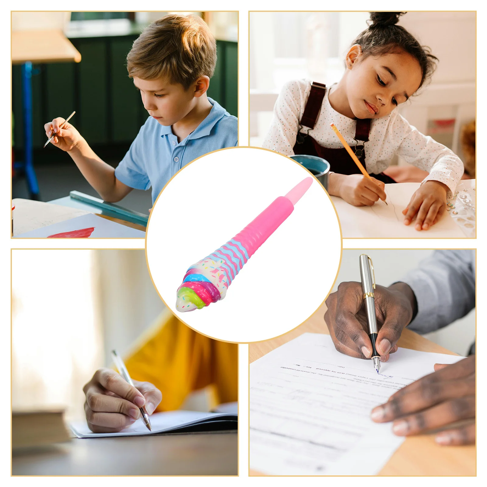 

Мягкая ручка для мороженого с мягким захватом, идеальные студенты, профессионалы, художники, ручка для мороженого, подростковая девушка