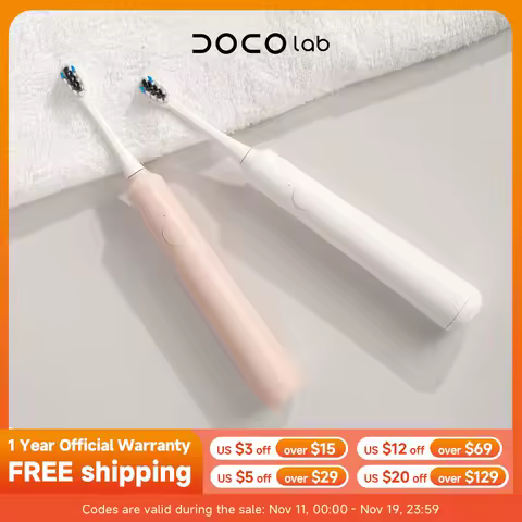 DOCOLAB Electric Toothbrush sonic vibration brush 3-gear Mode USB Charging IPX7 Waterproof Personal care appliances