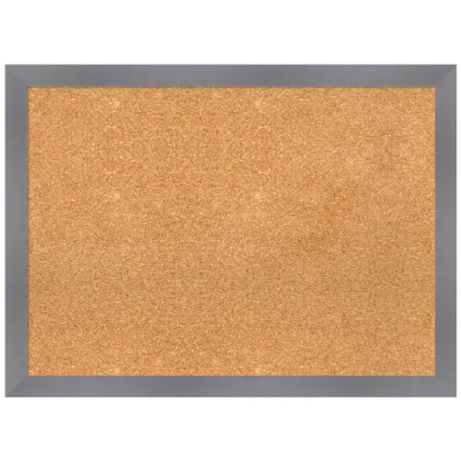 

Натуральная пробковая доска для стен 22x30, доска для заметок с серой деревянной рамкой, средняя пробковая доска для офиса и дома, для организации пространства