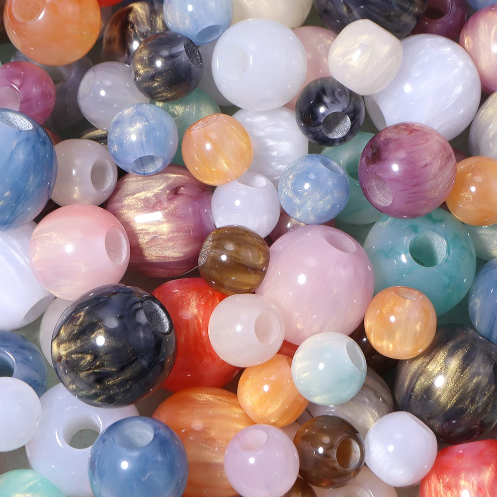 5-20pcs Colorful Cloud Resin Beads Mixed Color Round Loose Beads For Jewelry Making DIY Necklace Bracelet Keychain Accessories