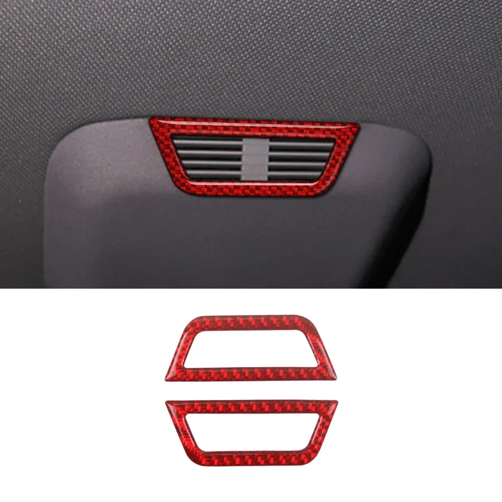 

2PCS Carbon Fiber Car Interior Rear Roof Air Conditioner Outlet Panel Cover Trim Sticker for BMW 3 Series E46 1998-2004