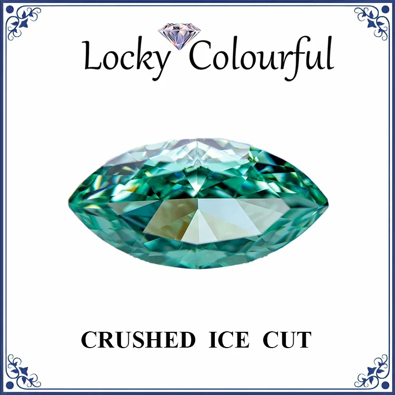 

Cubic Zirconia Crushed Ice Cut Marquise Shape Paraiba Color Charms Beads for Diy Jewelry Making Rings Materials No Certificate