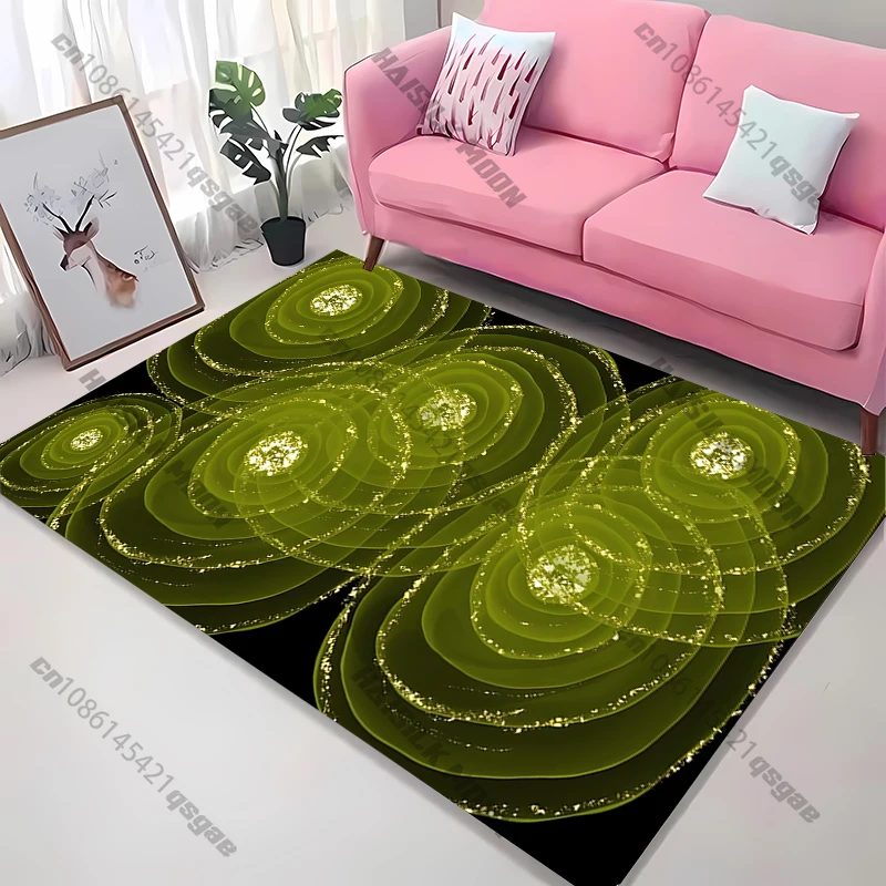 15 Sizes Lotus Leaf Pattern Carpet Rug for Living Rooms Bedrooms, Office Areas, Large Area Non-Slip Decorative Mats Great Gifts