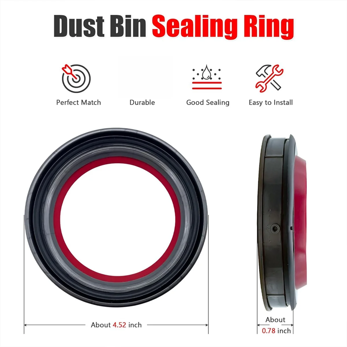 Dust Bin Top Fixed Sealing Ring for Dyson V10 SV12 Vacuum Dirt Cup Replacement Parts Canister/Dustbin Seal Accessories