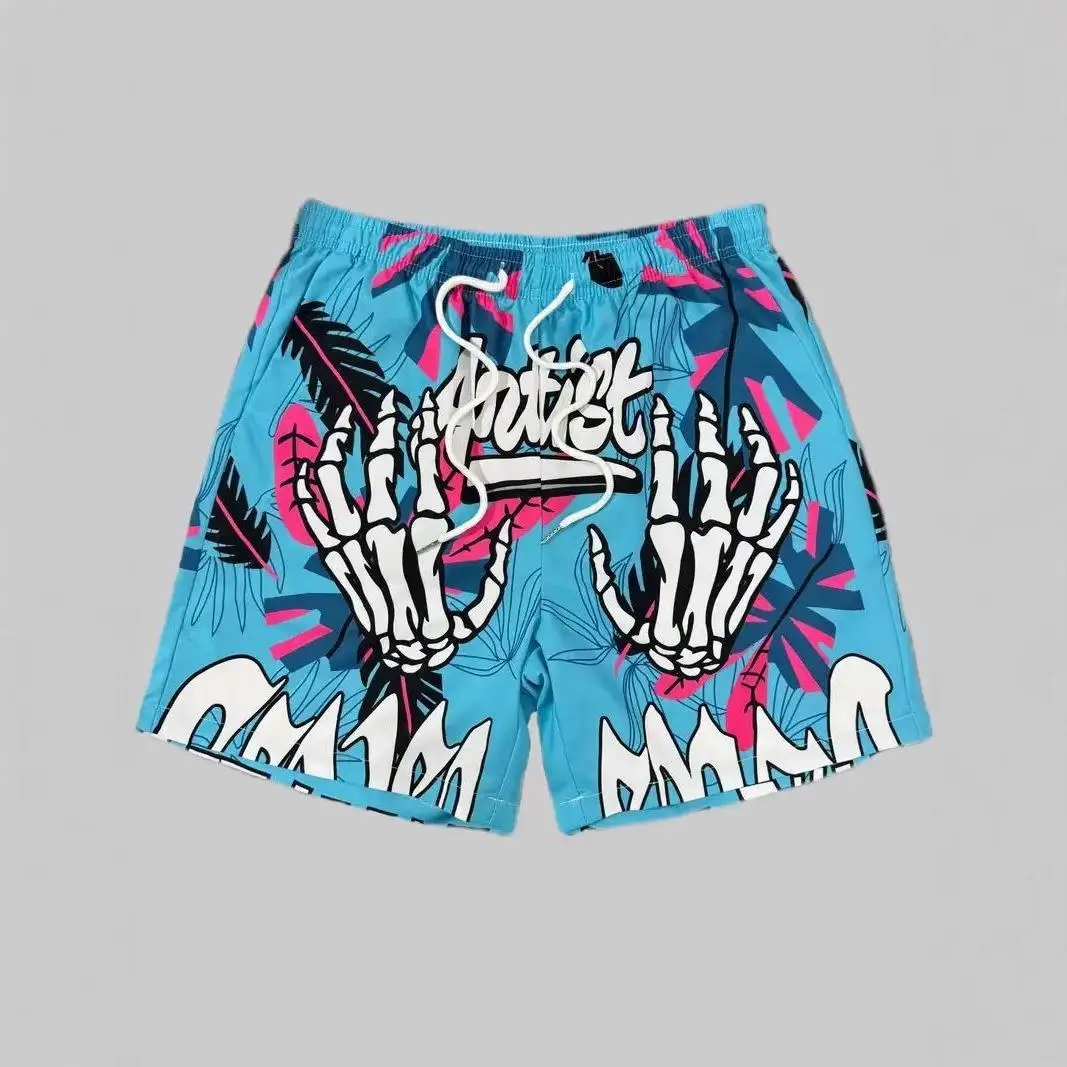 

Mens Loose Fit Beach Graphic Print Shorts Casual Wear