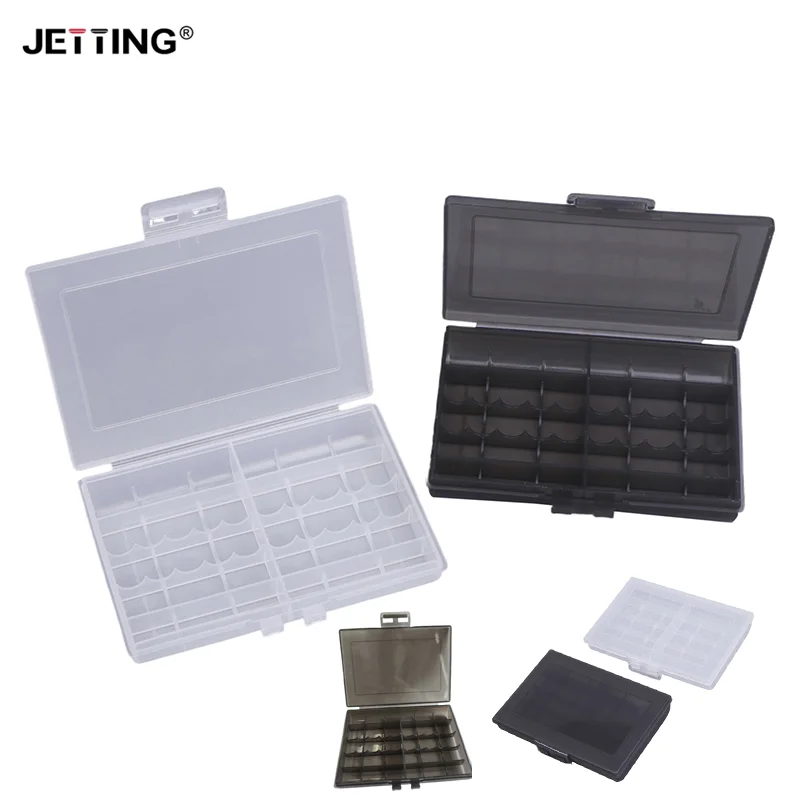 1 buah tempat baterai 10 Grid AA AAA plastik tempat baterai Case Organizer wadah baterai kotak penyimpanan pemegang Cover casing keras