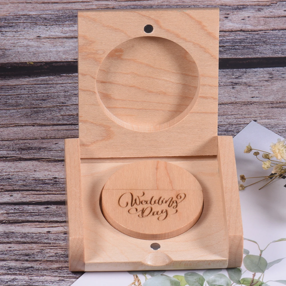 High Speed USB 3.0 Flash Drive 128GB Free Custom Logo Pen Drive 64GB Wooden Box Pendrive Photography Wedding Gift Memory Stick