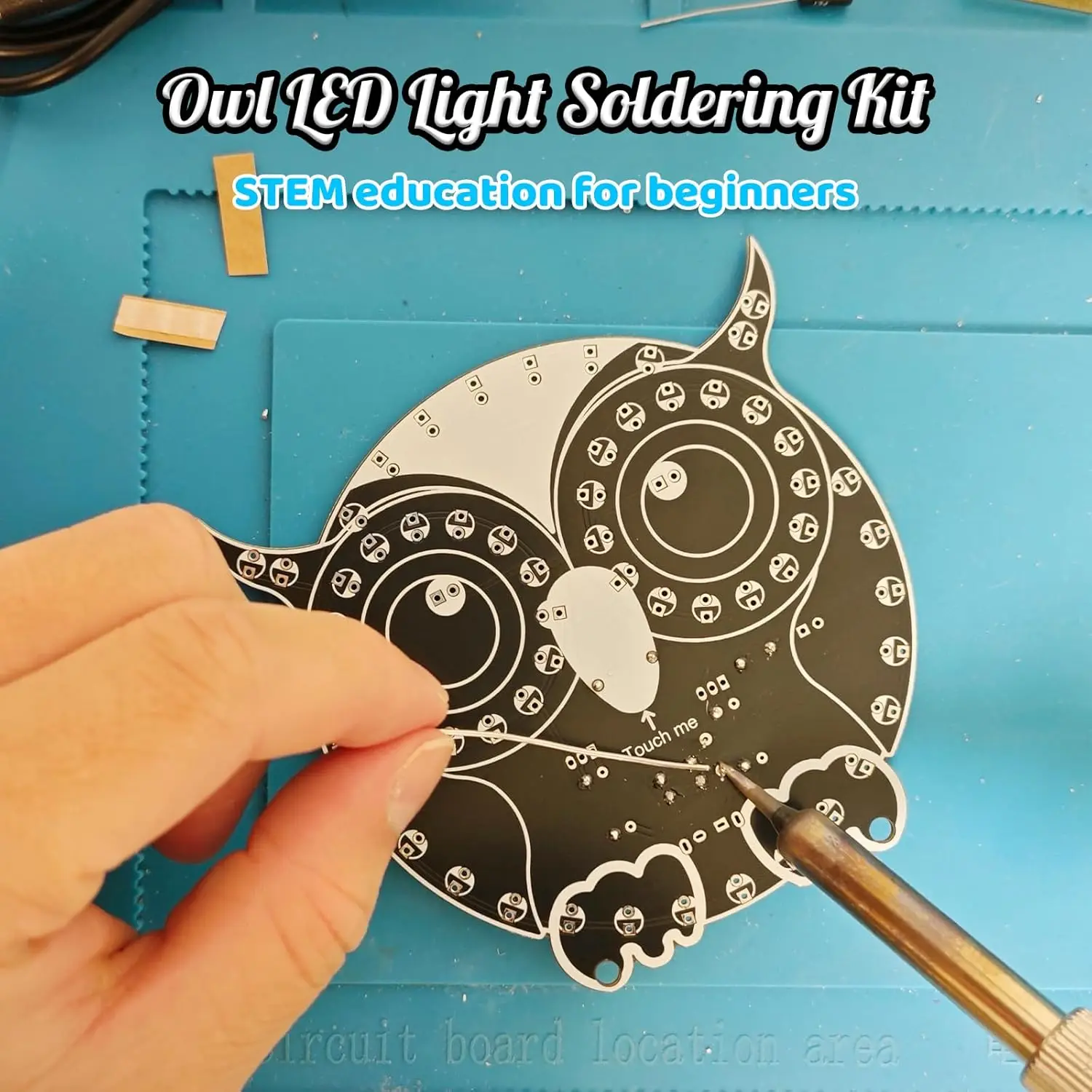 DIY Lehimleme Öğrenme Kiti Dokunmatik Kontrol Baykuş LED Işık Yeni Başlayanlar için Elektronik Uygulama STEM Eğitim Yaratıcı Mevcut