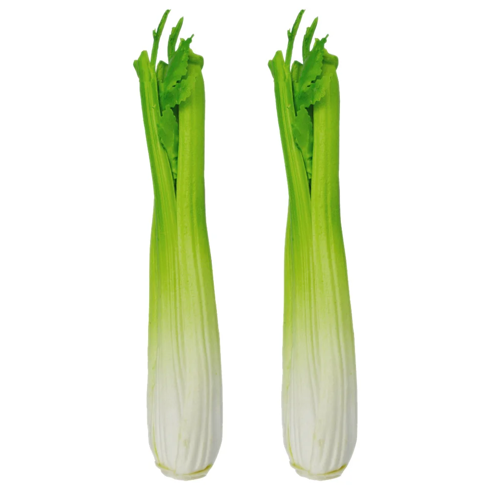 

2pcs Simulation Celery Models Lifelike Artificial Vegetable Fake Food Props For Photography Restaurant Display Decorative Use