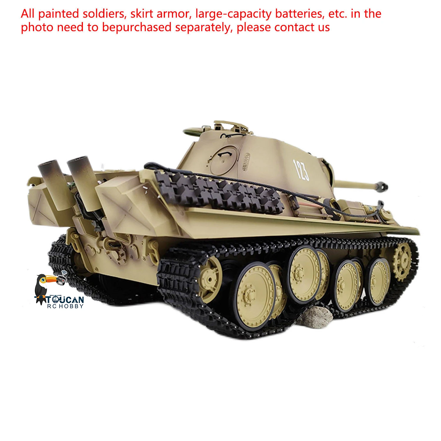 Henglong RTR 1/16 7.0 RC Tank Panther G 3879 Steel Gearbox BB IR Sound Smoking 2.4G Radio 1800MAH Battery 320 Degree - view 6