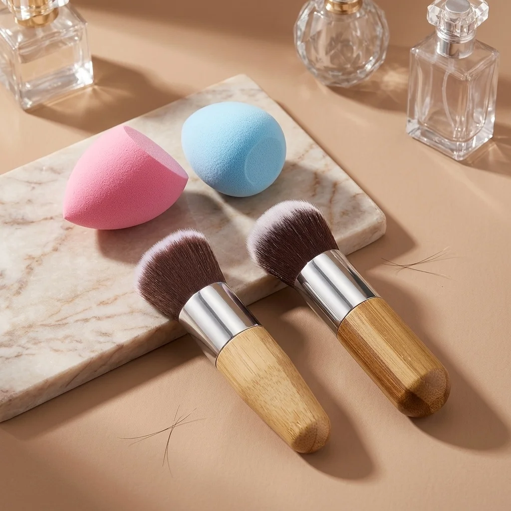 4PCS Makeup Brush Beauty Sponge Set, Soft Fiber Cosmetic Tools For Foundation Powder Blush