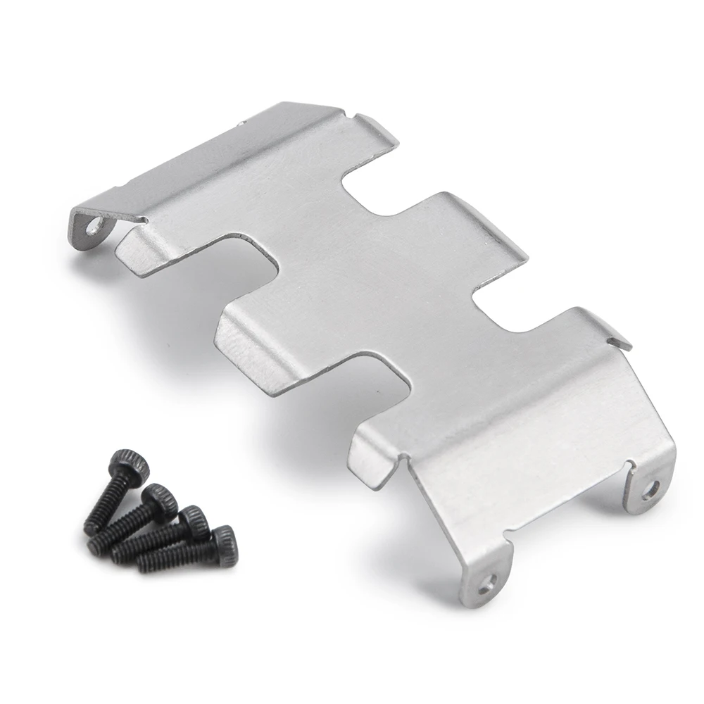 MIBIDAO Rvs Chassis Armor Protector Plaat voor Axiale SCX24 Deadbolt Chevrolet Wrangler Gladiator Bronco 1/24 RC Auto