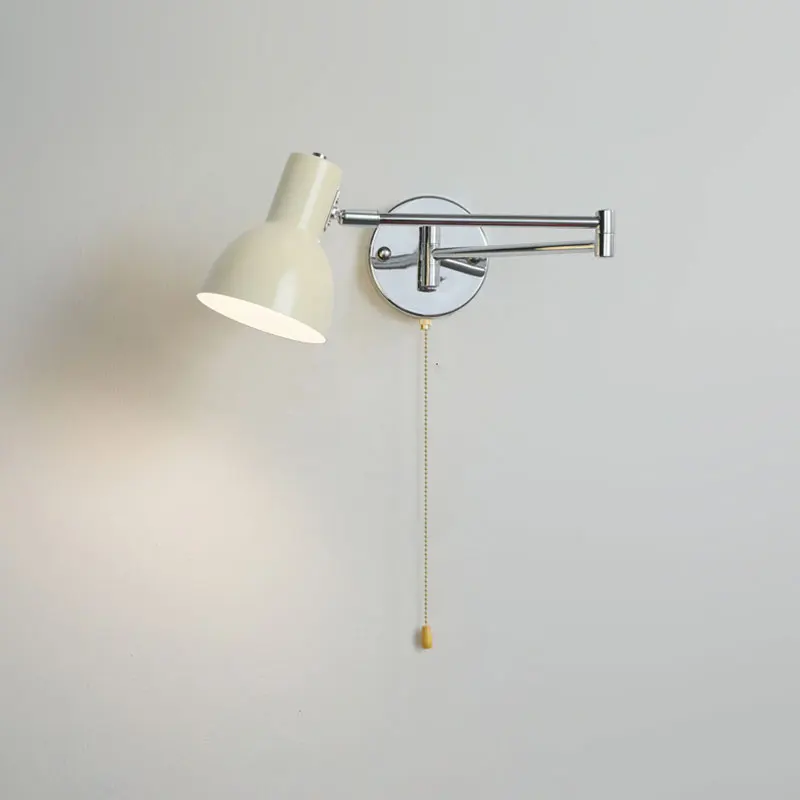 

Nordic metal wall lamp Folding Rocker Arm Wall Light Nordic Study Pull Switch Bedroom Bedside Wall Lamp Folding Lamp