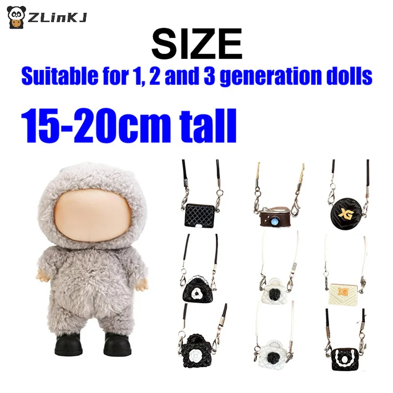 ▶1Pcs Doll Mini Bag Dress Up Plush Toy For 15/17cm Doll Accessories Dollhouse Hanging Neck Accessories Schoolbag Pendant