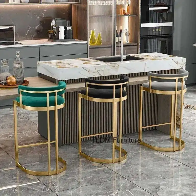 

Modern Italian Throne Bar Stools Kitchen Living Room Designer Accent Long Dining Chairs Vanity Party Furniture Bar Chairs p l