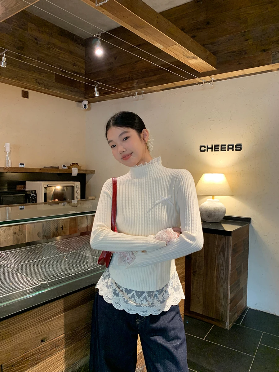 

Женский трикотаж High Ne, осень 2023, новый дизайн Lazy Faion, верхний свитер, удобный крой, длинный цвет све