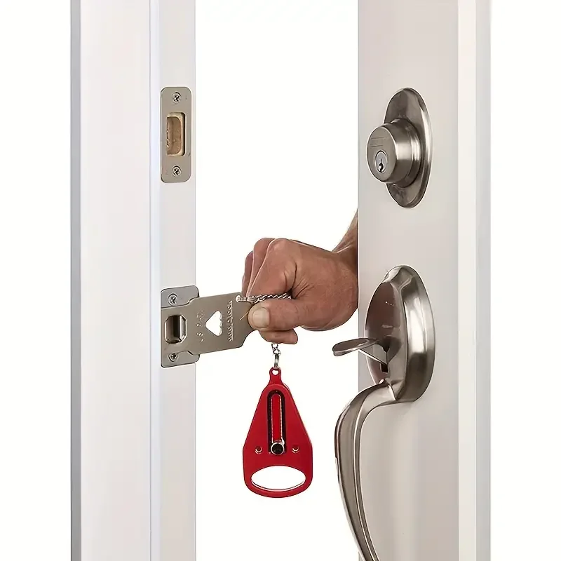 1pc portable travel safety door lock, suitable for travelers and families, universal sleep safety portable travel door lock