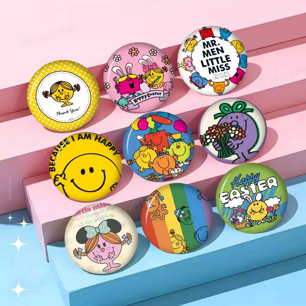 Mr.Men And L-Little M-Miss Cushion  Animals Funny Brooches Badge Backpack Clothes Gift Accessory
