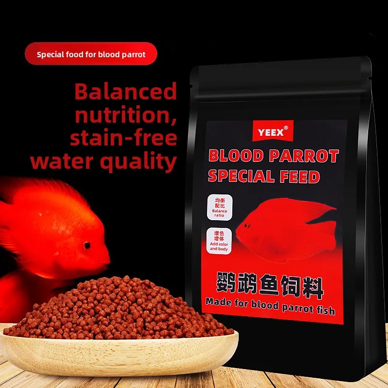 

YEEX Blood Parrot Fish Food - Floating Color Enhancing Pellets for Red Parrots & Lucky Fish (High Protein)
