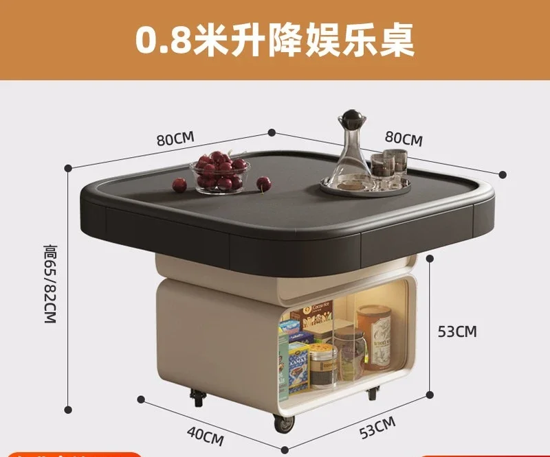 Lifting coffee table living room household simple modern movable dining table dual-purpose multi-functional mahjong table