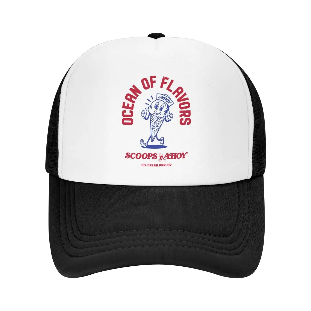 Scoops Ahoy Ice Cream Mascot Awesome Baseball Caps Mesh Hats Sun Caps Outdoor Men Women Caps