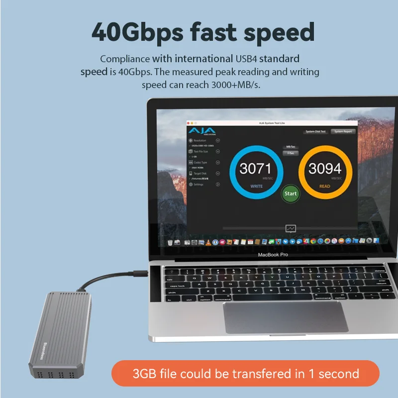Blueendless-nvme m2 ssdハウジング,アルミニウムm.2ハウジング,tb 4, 3,usb 3.2, 3.1, 3.0, 2.0,type-c,usb 4.0,40gbpsと互換性があります