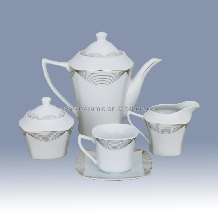 Custom Design Western 125 Pcs Square Shape Ceramic Fine China Porcelain Gold Rim Dinnerware Sets for Hotel Restaurant