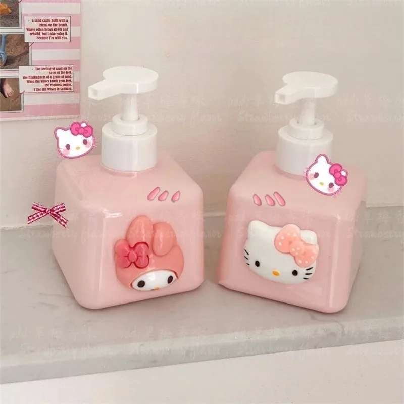 

Hello Kitty Cartoon Press Bottle Shower Gel Hand Wash Storage Bottle Household Children Women Kawaii Festival Gift Wholesale