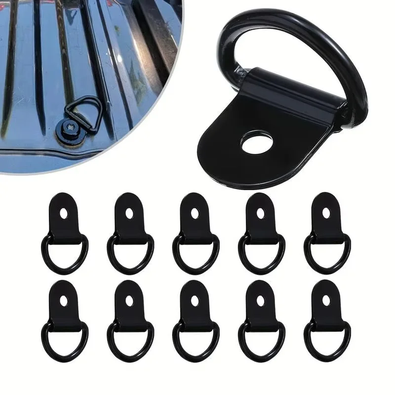 10Pcs D Rings Tie Down Anchors Ring Pull Hook Stainless Steel Lashing Ring Load Fit For Car Boat Cargo Trailer Vehicles RV Van