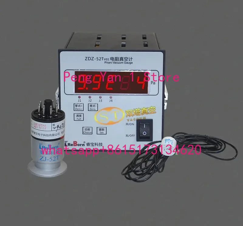 ZDZ-52Tv01 Pirani resistance vacuum counting display single-circuit measurement ZJ-52T/KF16 gauge